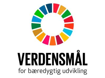 FN’s Verdensmål: farvet ring og teksten ‘Verdensmål for bæredygtig udvikling’.
